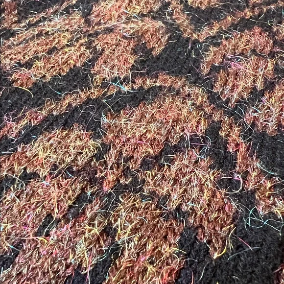 Vintage Metallic Eyelash Knit Cardigan WK Lung Kong Co Red Button Shawl Collar - Picture 6 of 11